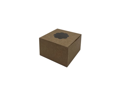 Pyragėlių dėžutė su langeliu/P21/100x100x60mm pakuotėje po/už 10vnt.