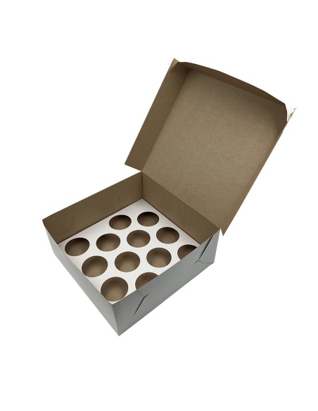 12 Cupcake box P22/260x260x110mm in a pack of/for 10pcs