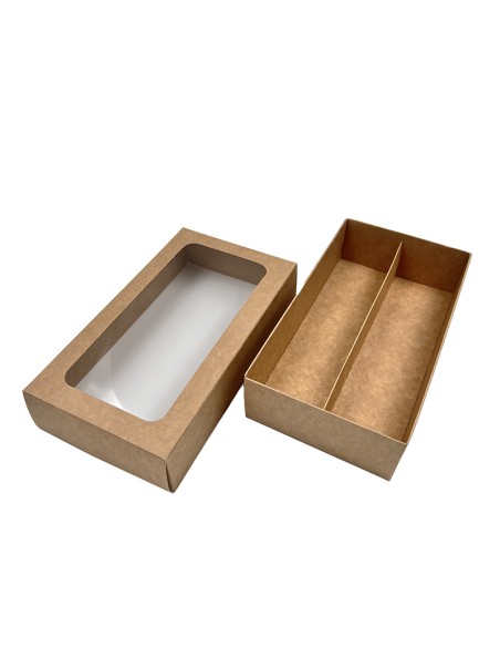 Divdaļīga makaronu kaste ar logu/P28/200x110x50mm iepakojumā/par 10 gab.
