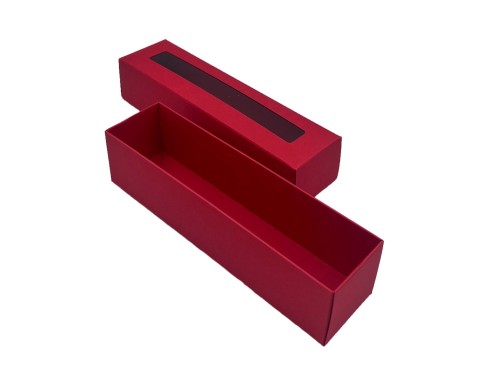 Raudona macarons dėžutė 200x50x50mm pakuotėje po/už 【﻿１０】vnt.