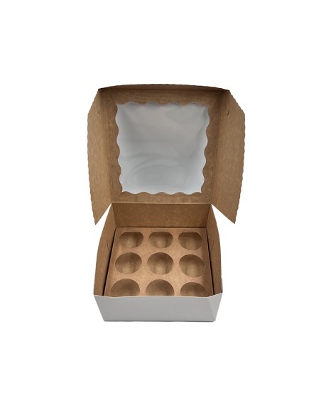 9 Cupcake box with window P32/210x210x105mm packing 10 pcs