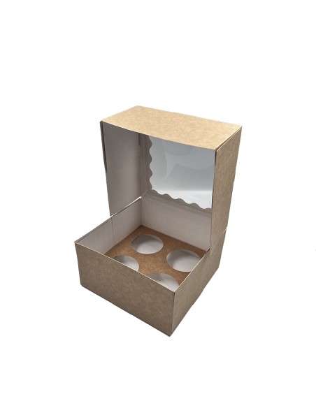 4 Cupcake box with window P31/160x160x80mm pack of 10/for 10pcs