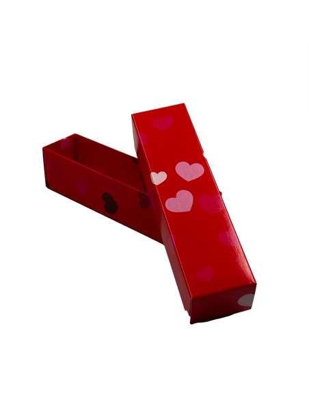 1 row macarons box with hearts M13L 200x50x50mm in a pack of 10.